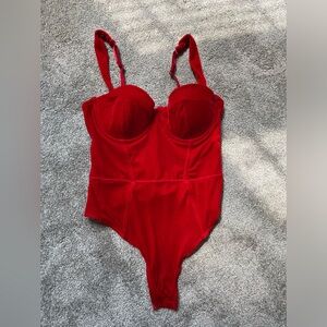 ASOS red corset bodysuit